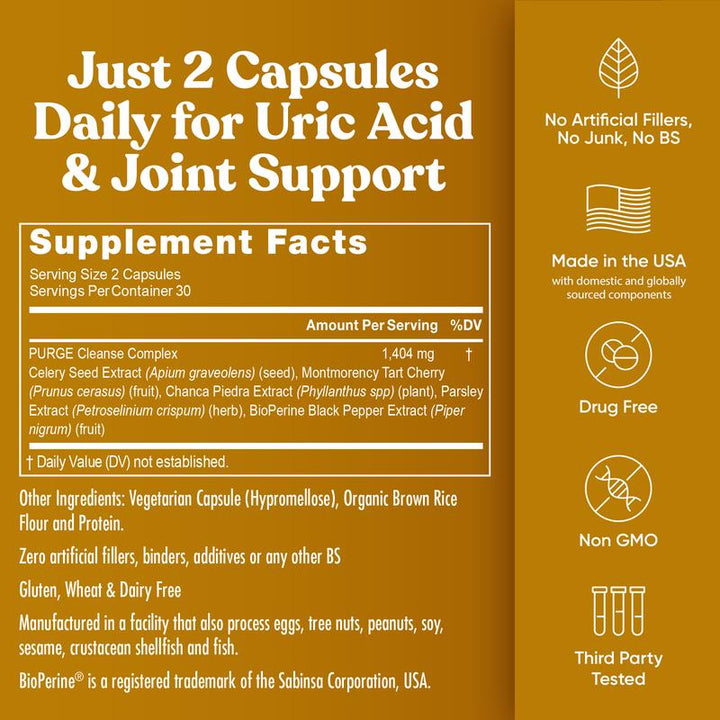 Nuviora® PURGE Uric Acid Cleanse – 60 Vegan Capsules